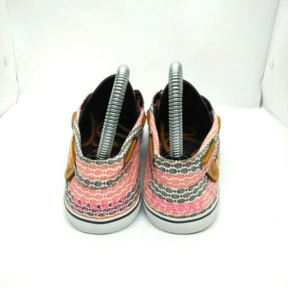 Sperry Top Sider Malibu Fish Print Boat Shoes‎ Women's Size 6 Red Black Casual - Picture 4 of 8